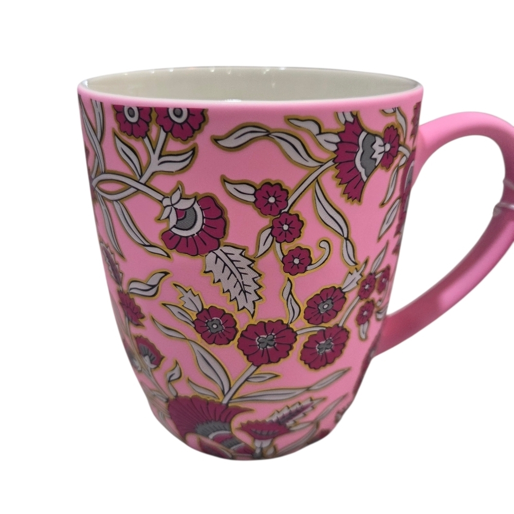 💗▪️Petal & Pearl ▪️ Beautiful Floral flower print  Pink Mug - Picture 2 of 5